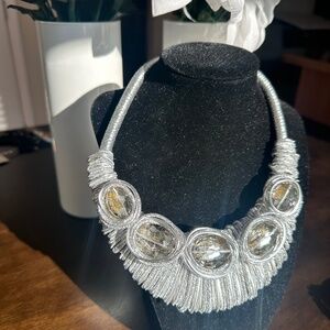 Silver statement necklace